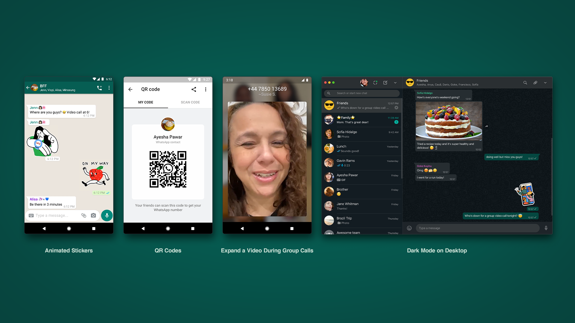 WhatsApp introduces animated stickers, QR code, dark mode for desktop and more in their latest update