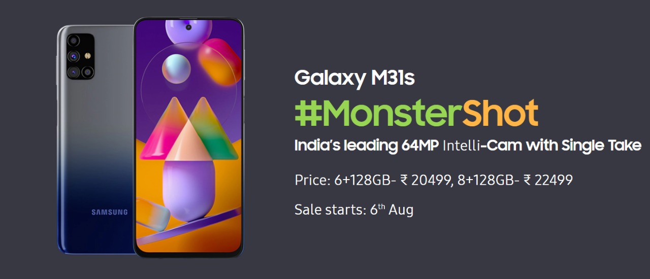 Samsung Mid Range Smartphone Launched in India: Monstor Shot Galaxy M31s Specification